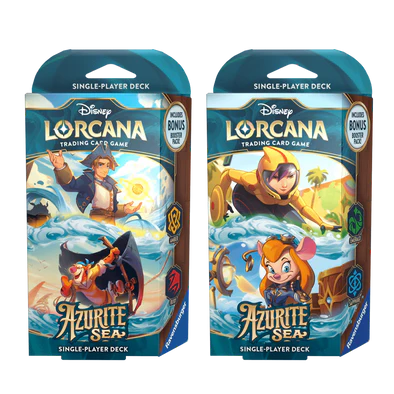 DISNEY LORCANA AZURITE SEA EMERALD & SAPPHIRE STARTER DECK AND AMBER & RUBY STARTER DECK ENGLISH