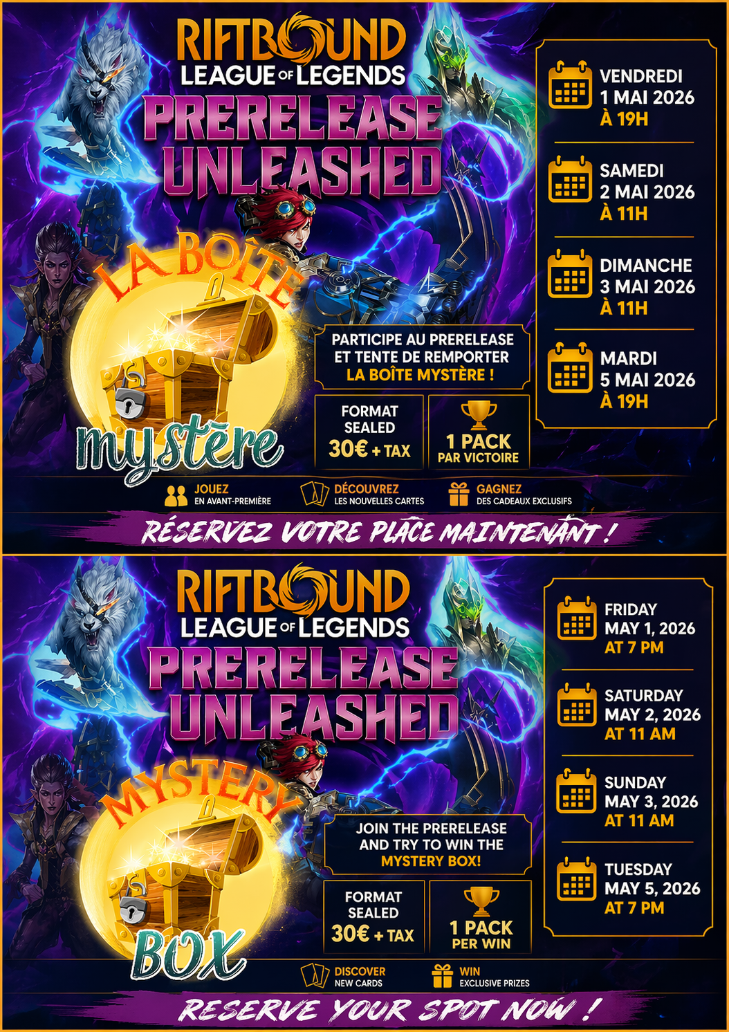 Riftbound Unleashed – Pré-Rift (Scellé) MARDI 5 MAI 19H