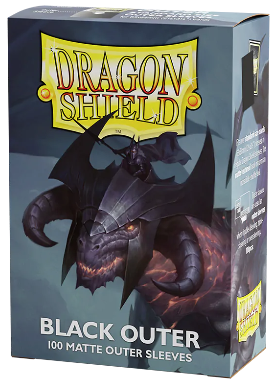 DRAGON SHIELD STANDARD SIZE OUTER SLEEVES BLACK - MATTE 100CT
