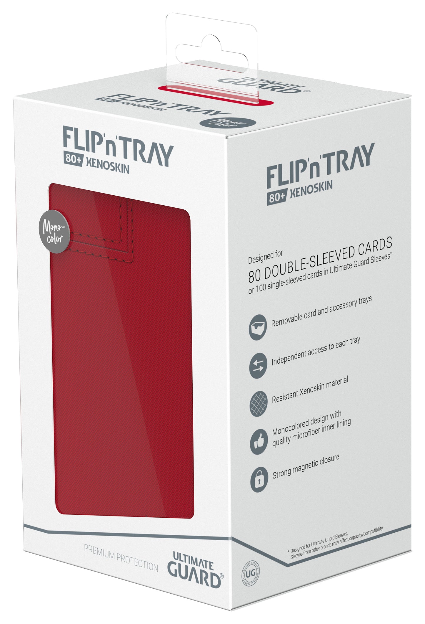 UG FLIP N TRAY DECK CASE MONOCOLOR RED 80+