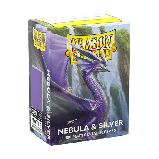 DRAGON SHIELD STANDARD SIZE SLEEVES NEBULA & SILVER - MATTE DUAL 100CT