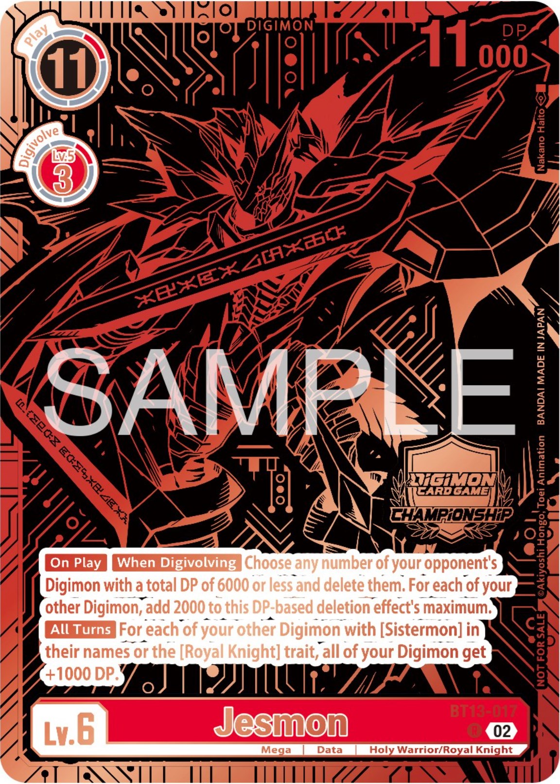 Jesmon [BT13-017] (2023 Championship Finals 3rd and 4th Place) [Versus Royal Knight Promos]