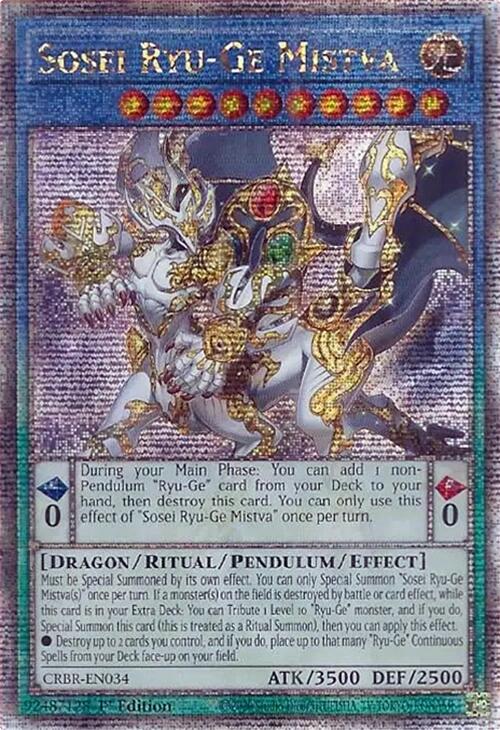 Sosei Ryu-Ge Mistva (Quarter Century Secret Rare) [CRBR-EN034] Quarter Century Secret Rare