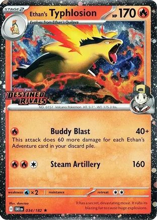 Ethan's Typhlosion (034/182) (Destined Rivals Stamp) [Scarlet & Violet: Destined Rivals]