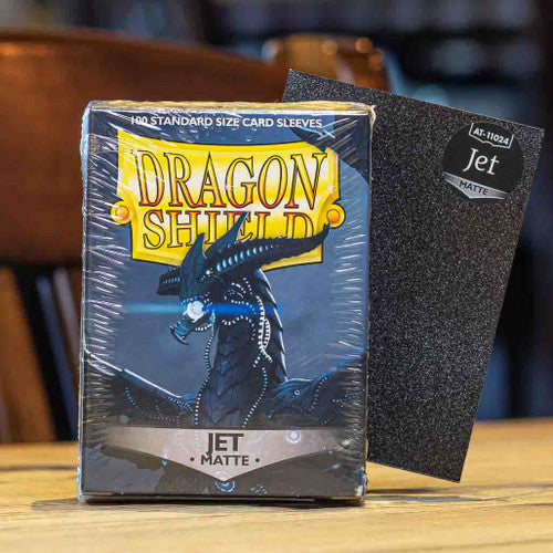DRAGON SHIELD STANDARD SIZE SLEEVES JET - MATTE 100CT