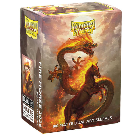 DRAGON SHIELD STANDARD SIZE SLEEVES FIRE HORSE 2026 - MATTE DUAL ART 100CT