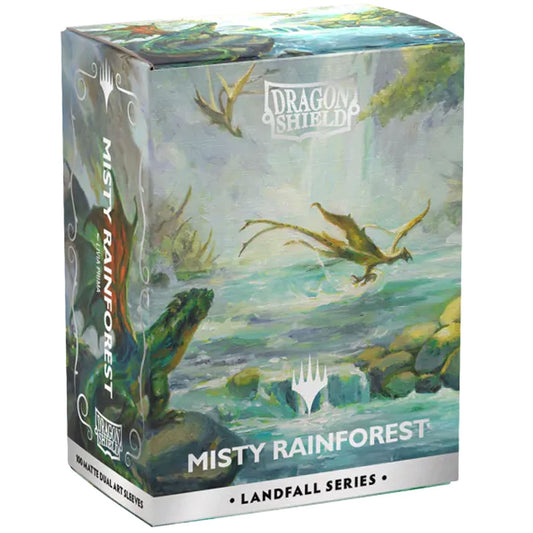 DRAGON SHIELD STANDARD SIZE SLEEVES MTG MISTY RAINFOREST - MATTE DUAL ART 100CT