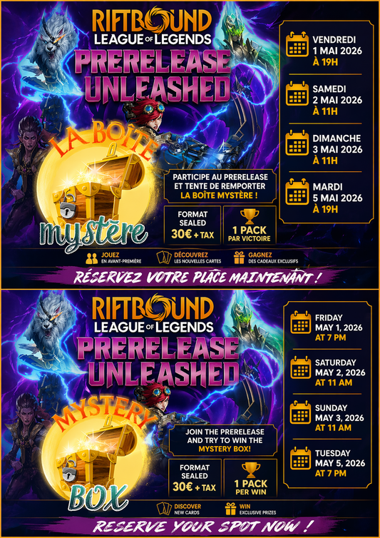 Riftbound Unleashed – Pré-Rift (Scellé) DIMANCHE 3 MAi 11h