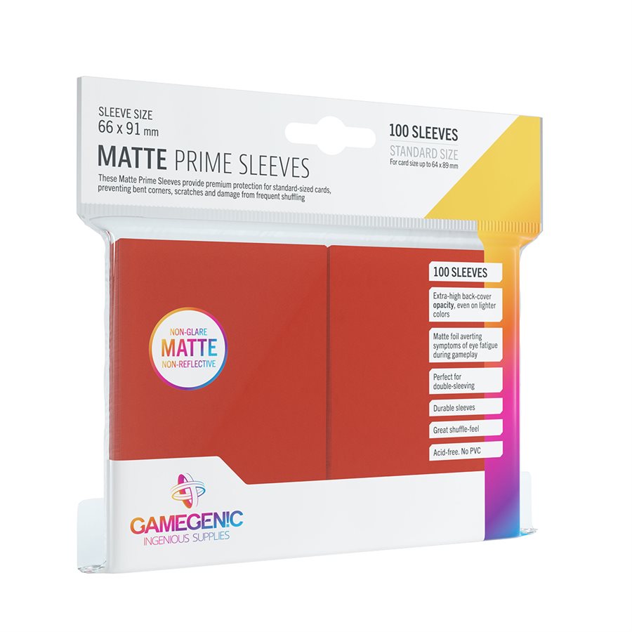 MATTE PRIME SLEEVES RED (GAMEGENIC)