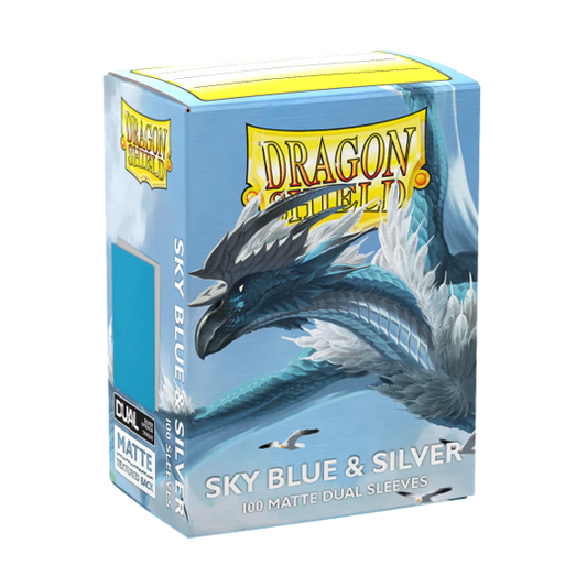 DRAGON SHIELD STANDARD SIZE SLEEVES SKY BLUE & SILVER - MATTE DUAL 100CT