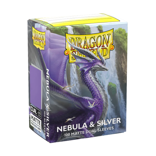 DRAGON SHIELD STANDARD SIZE SLEEVES NEBULA & SILVER - MATTE DUAL 100CT