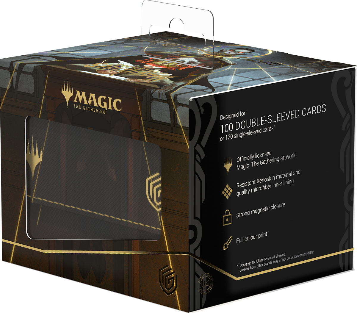 UG DECK CASE SIDEWINDER 100+ XENOSKIN MTG SECRETS OF STRIXHAVEN - BLACK MYTHIC