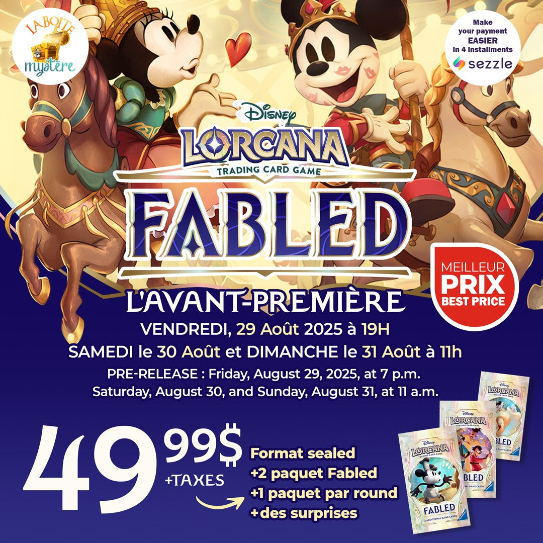 Prerelease / L'avant-première Lorcana set 9 Fable ( Dimanche 31 Août 2025) 11H