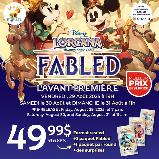 Prerelease / L'avant-première Lorcana set 9 Fable ( Vendredi 29 Août 2025)