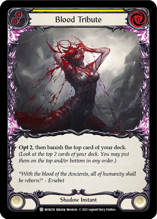 Blood Tribute (Yellow) [MON216] 1st Edition Normal - La Boîte Mystère ( The Mystery Box)