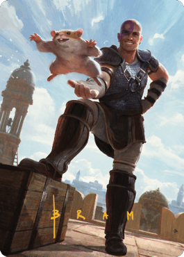 Minsc & Boo, Timeless Heroes Art Card (72) (Gold-Stamped Signature) [Commander Legends: Battle for Baldur's Gate Art Series] - La Boîte Mystère ( The Mystery Box)