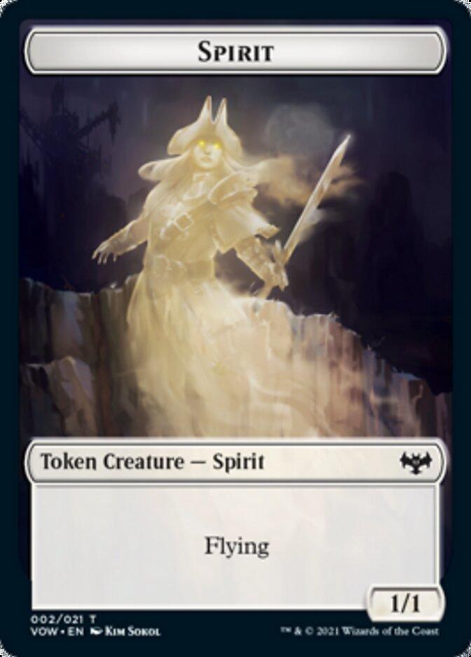 Human (001) // Spirit (002) Double-sided Token [Innistrad: Crimson Vow Tokens] - La Boîte Mystère ( The Mystery Box)