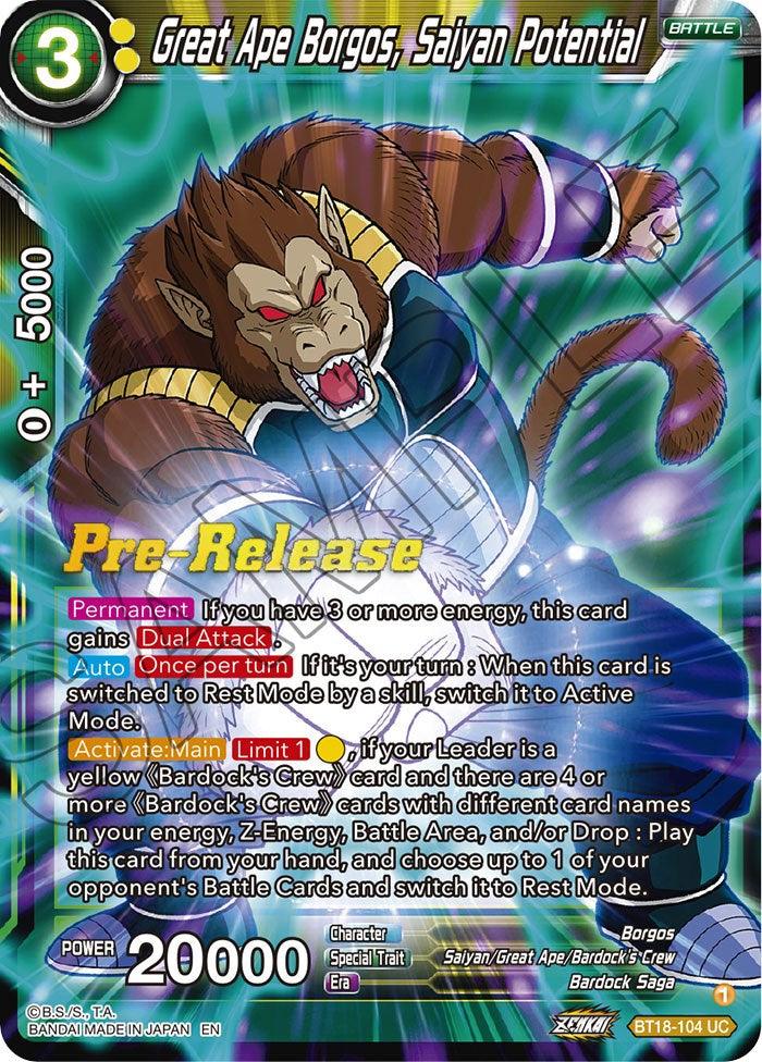 Great Ape Borgos, Saiyan Potential (BT18-104) [Dawn of the Z-Legends Prerelease Promos] - La Boîte Mystère ( The Mystery Box)