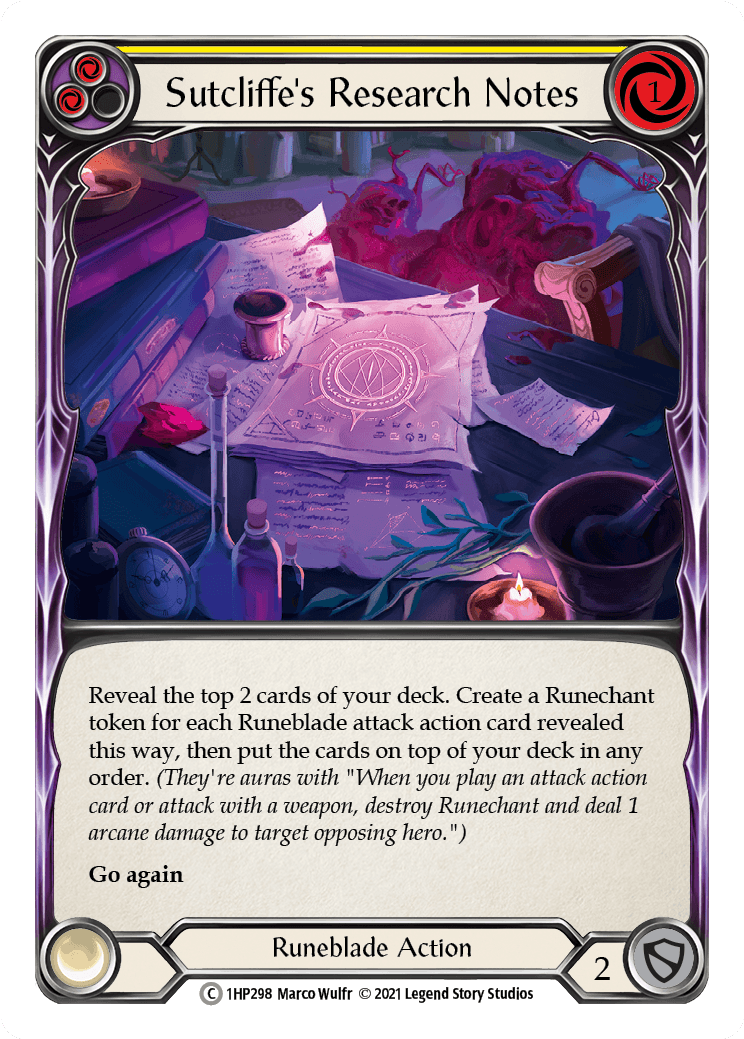 Sutcliffe's Research Notes (Yellow) [1HP298] - La Boîte Mystère ( The Mystery Box)