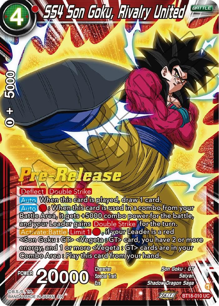 SS4 Son Goku, Rivalry United (BT18-010) [Dawn of the Z-Legends Prerelease Promos] - La Boîte Mystère ( The Mystery Box)