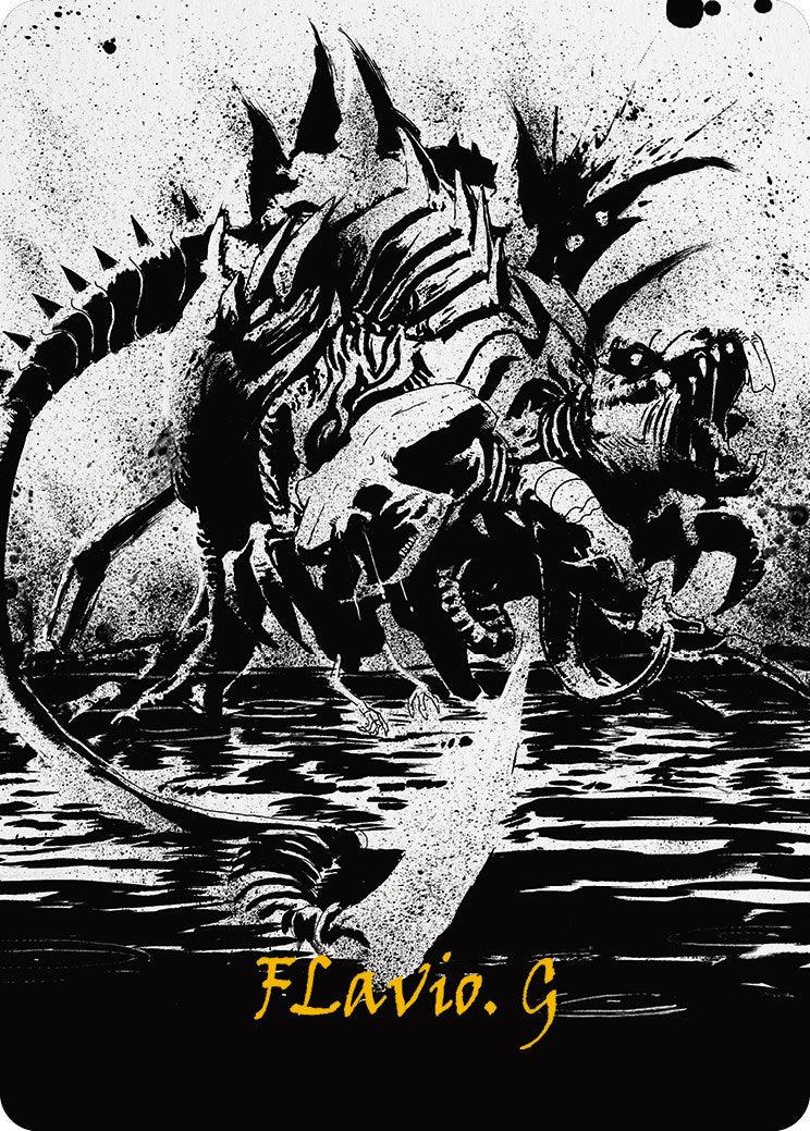 Karumonix, the Rat King Art Card (Gold-Stamped Signature) [Phyrexia: All Will Be One Art Series] - La Boîte Mystère ( The Mystery Box)