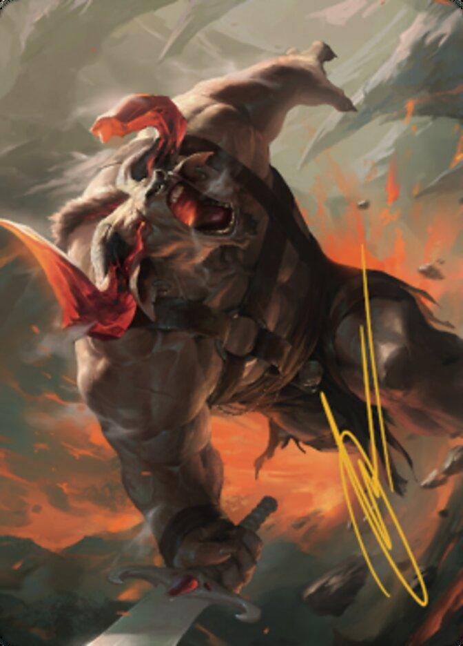 Furious Bellow Art Card (Gold-Stamped Signature) [Dominaria United Art Series] - La Boîte Mystère ( The Mystery Box)