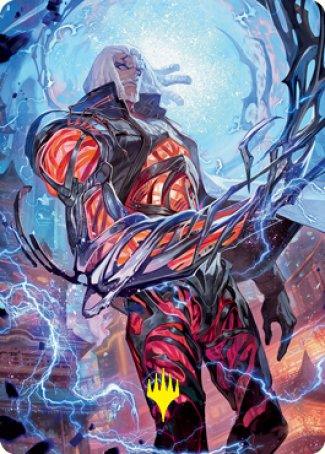Tezzeret, Betrayer of Flesh Art Card (Gold-Stamped Signature) [Kamigawa: Neon Dynasty Art Series] - La Boîte Mystère ( The Mystery Box)