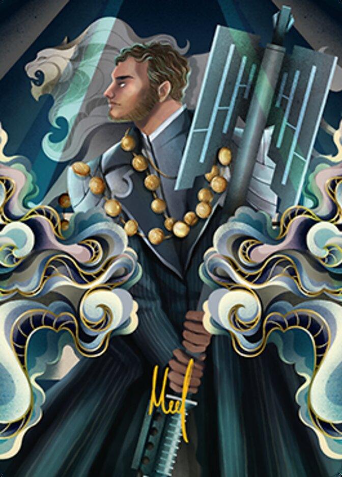 Rafiq of the Many Art Card (Gold-Stamped Signature) [Streets of New Capenna Art Series] - La Boîte Mystère ( The Mystery Box)