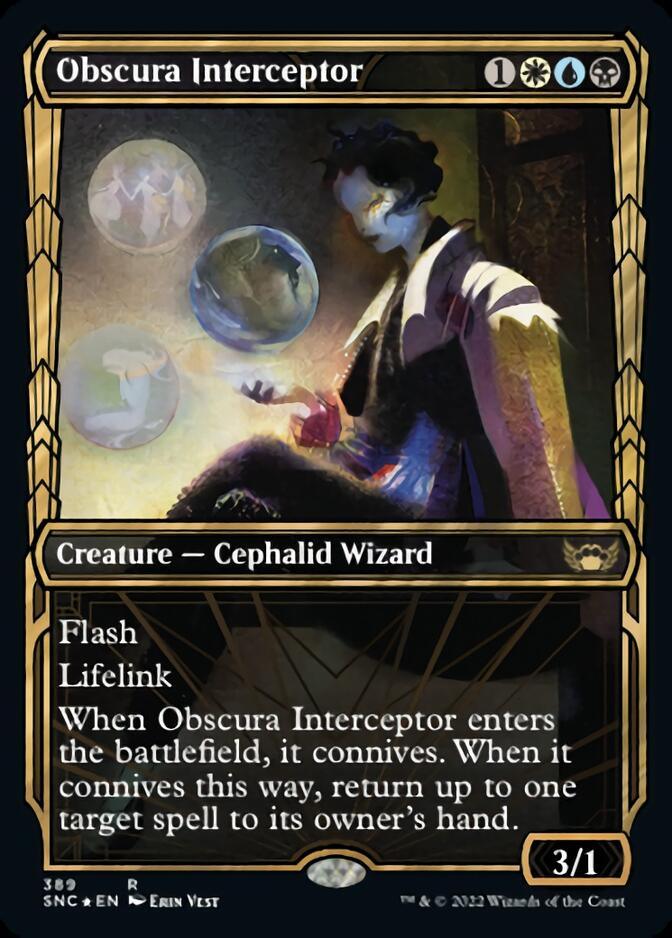 Obscura Interceptor (Showcase Golden Age Gilded Foil) [Streets of New Capenna] - La Boîte Mystère ( The Mystery Box)