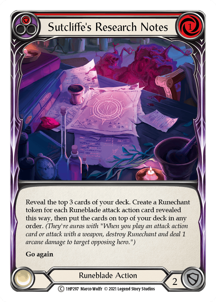 Sutcliffe's Research Notes (Red) [1HP297] - La Boîte Mystère ( The Mystery Box)