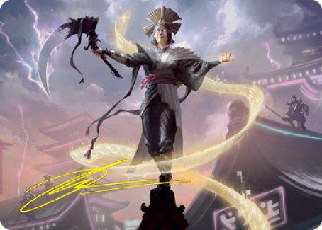 Naomi, Pillar of Order Art Card (Gold-Stamped Signature) [Kamigawa: Neon Dynasty Art Series] - La Boîte Mystère ( The Mystery Box)