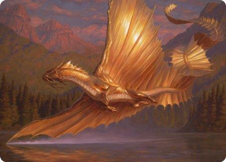 Adult Gold Dragon Art Card [Dungeons & Dragons: Adventures in the Forgotten Realms Art Series] - La Boîte Mystère ( The Mystery Box)
