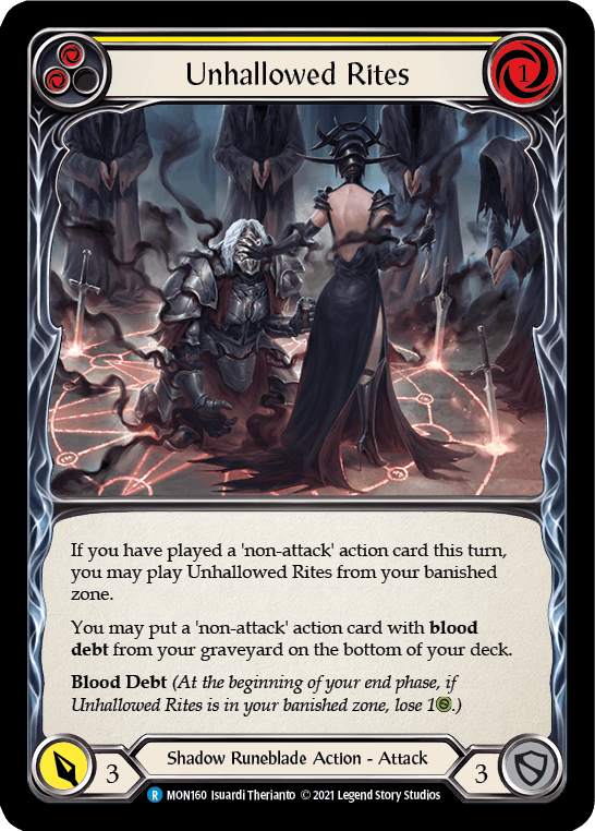 Unhallowed Rites (Yellow) [MON160-RF] 1st Edition Rainbow Foil - La Boîte Mystère ( The Mystery Box)