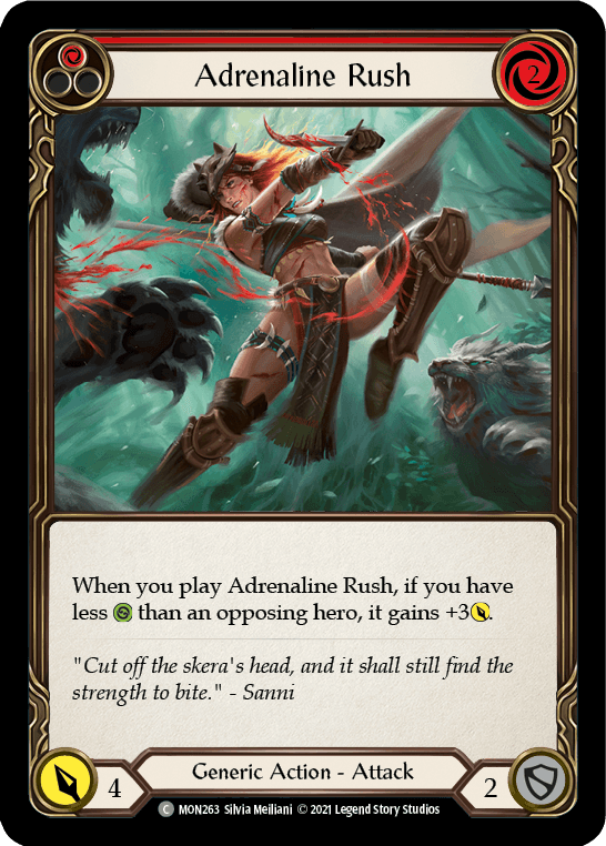 Adrenaline Rush (Red) [MON263-RF] 1st Edition Rainbow Foil - La Boîte Mystère ( The Mystery Box)