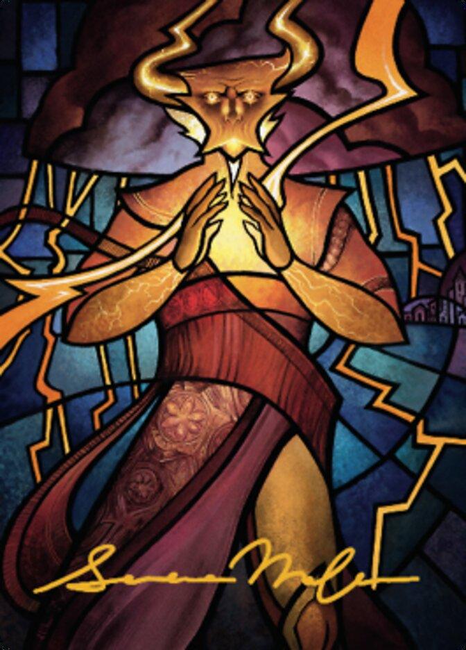 Najal, the Storm Runner Art Card (Gold-Stamped Signature) [Dominaria United Art Series] - La Boîte Mystère ( The Mystery Box)
