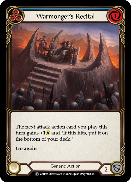 Warmonger's Recital (Blue) [U-MON301-RF] Unlimited Rainbow Foil - La Boîte Mystère ( The Mystery Box)