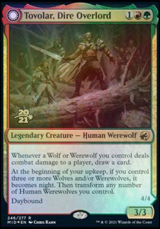 Tovolar, Dire Overlord // Tovolar, the Midnight Scourge [Innistrad: Midnight Hunt Prerelease Promos] - La Boîte Mystère ( The Mystery Box)