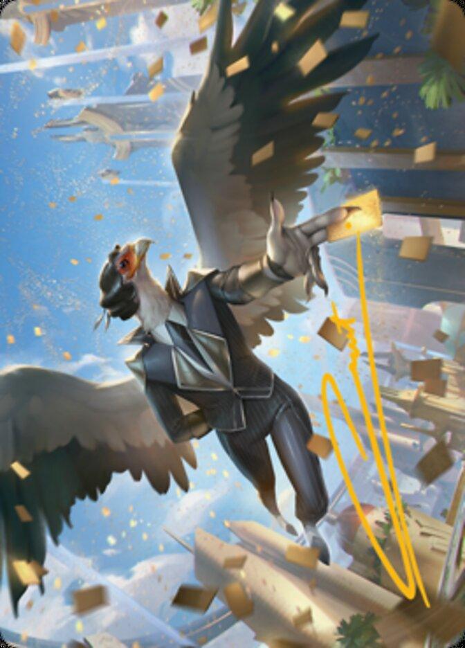 Skyboon Evangelist Art Card (Gold-Stamped Signature) [Streets of New Capenna Art Series] - La Boîte Mystère ( The Mystery Box)
