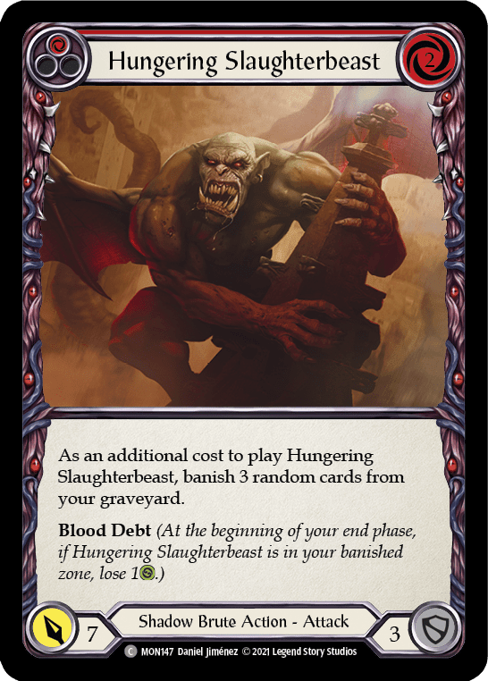 Hungering Slaughterbeast (Red) [MON147] 1st Edition Normal - La Boîte Mystère ( The Mystery Box)