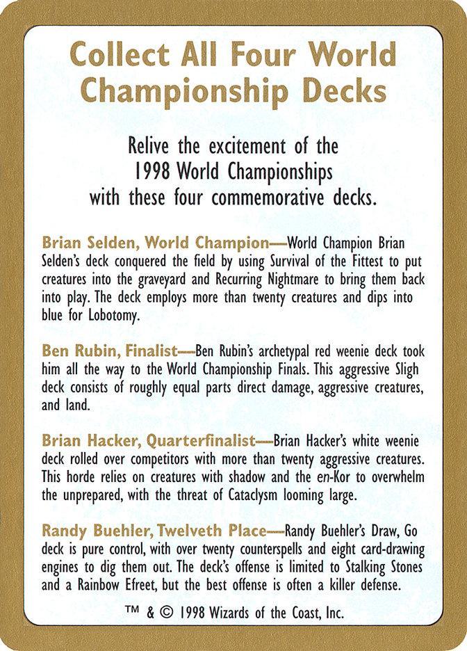 1998 World Championships Ad [World Championship Decks 1998] - La Boîte Mystère ( The Mystery Box)