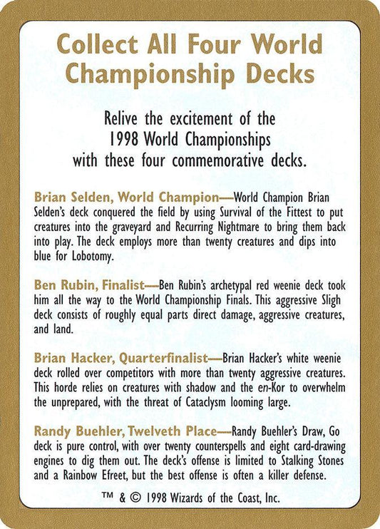 1998 World Championships Ad [World Championship Decks 1998] - La Boîte Mystère ( The Mystery Box)