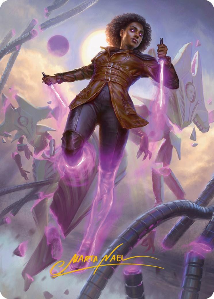 Kaya, Intangible Slayer Art Card (Gold-Stamped Signature) [Phyrexia: All Will Be One Art Series] - La Boîte Mystère ( The Mystery Box)