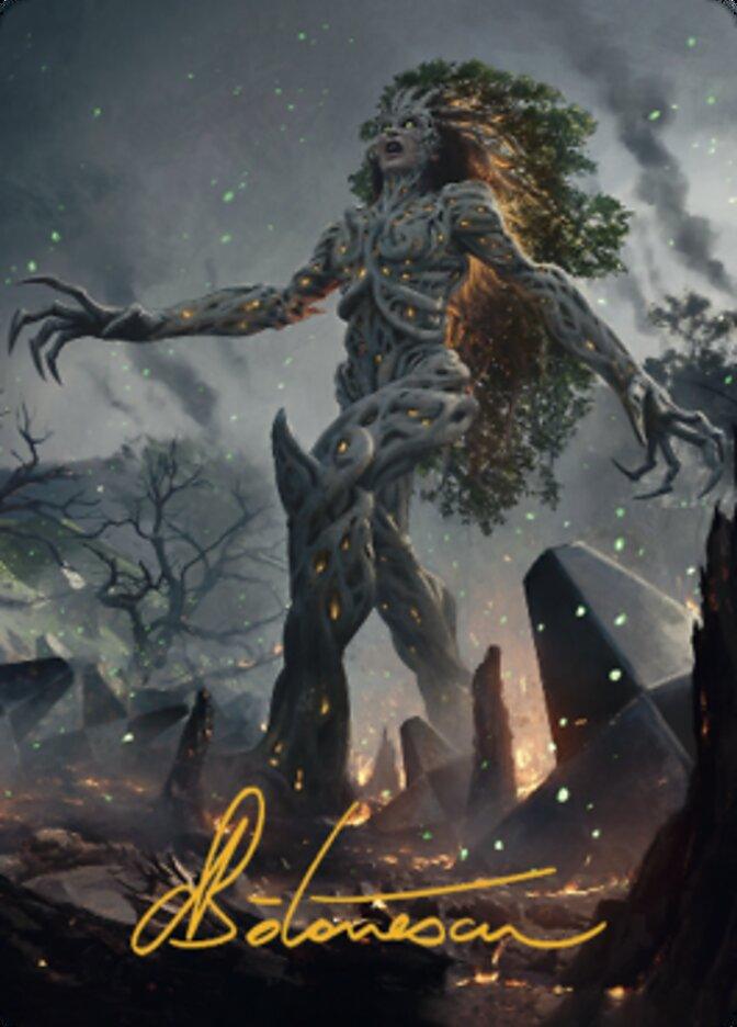 Titania, Gaea Incarnate Art Card (Gold-Stamped Signature) [The Brothers' War Art Series] - La Boîte Mystère ( The Mystery Box)