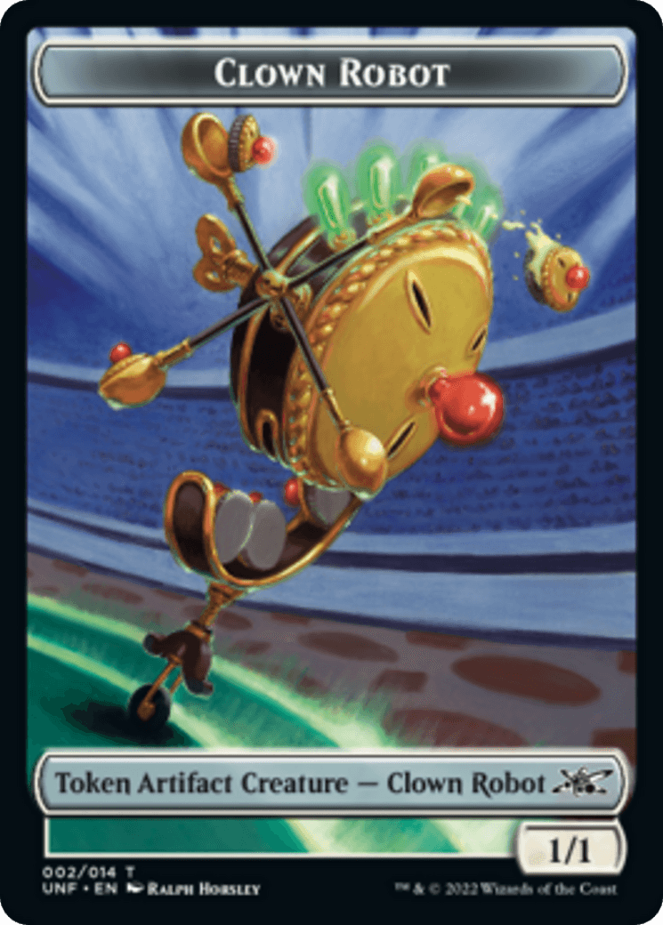 Clown Robot (002) // Food (011) Double-sided Token [Unfinity Tokens] - La Boîte Mystère ( The Mystery Box)