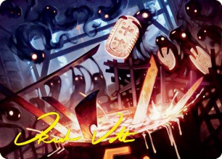 Smoke Spirits' Aid Art Card (Gold-Stamped Signature) [Kamigawa: Neon Dynasty Art Series] - La Boîte Mystère ( The Mystery Box)