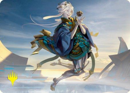 Moonfolk Puzzlemaker Art Card (Gold-Stamped Signature) [Kamigawa: Neon Dynasty Art Series] - La Boîte Mystère ( The Mystery Box)