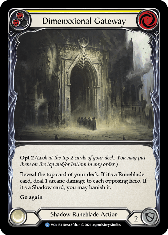 Dimenxxional Gateway (Yellow) [MON163-RF] 1st Edition Rainbow Foil - La Boîte Mystère ( The Mystery Box)