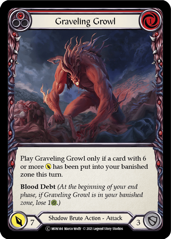 Graveling Growl (Red) [U-MON144-RF] Unlimited Rainbow Foil - La Boîte Mystère ( The Mystery Box)