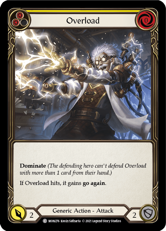 Overload (Yellow) [MON276-RF] 1st Edition Rainbow Foil - La Boîte Mystère ( The Mystery Box)