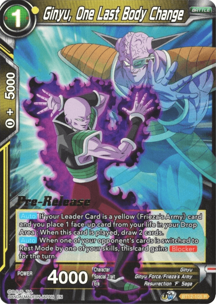 Ginyu, One Last Body Change (BT12-105) [Vicious Rejuvenation Prerelease Promos] - La Boîte Mystère ( The Mystery Box)